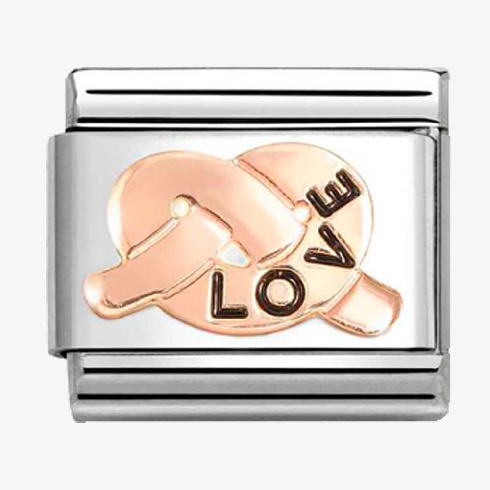 Product photograph of Nomination Classic Rose Gold Love Promise Knot Charm 430202 35 from The Jewel Hut