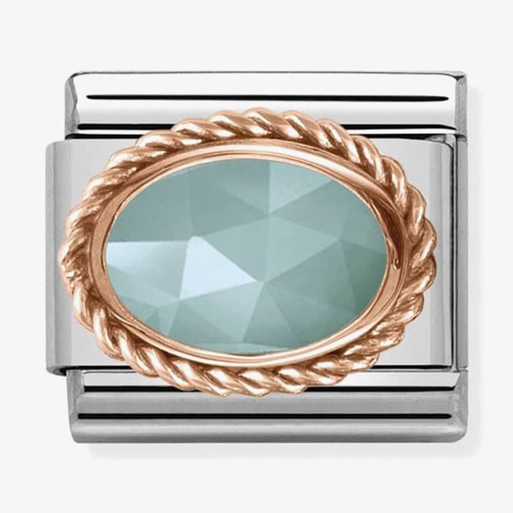 Product photograph of Nomination Classic Rose Gold Stones Amazonite Charm 430507 32 from The Jewel Hut