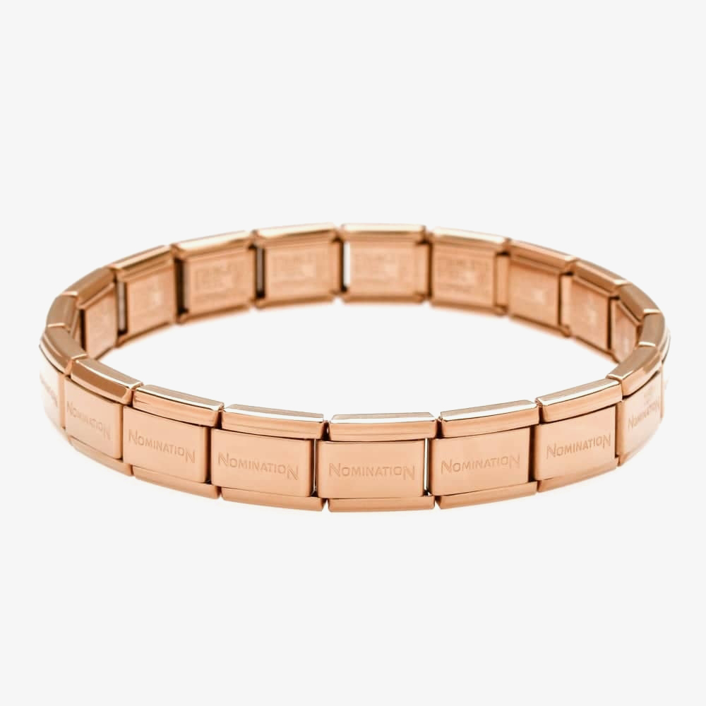Product photograph of Nomination Classic Stainless Steel 17 Link Rose Gold Bracelet 030001 Si 011 17x Links from The Jewel Hut