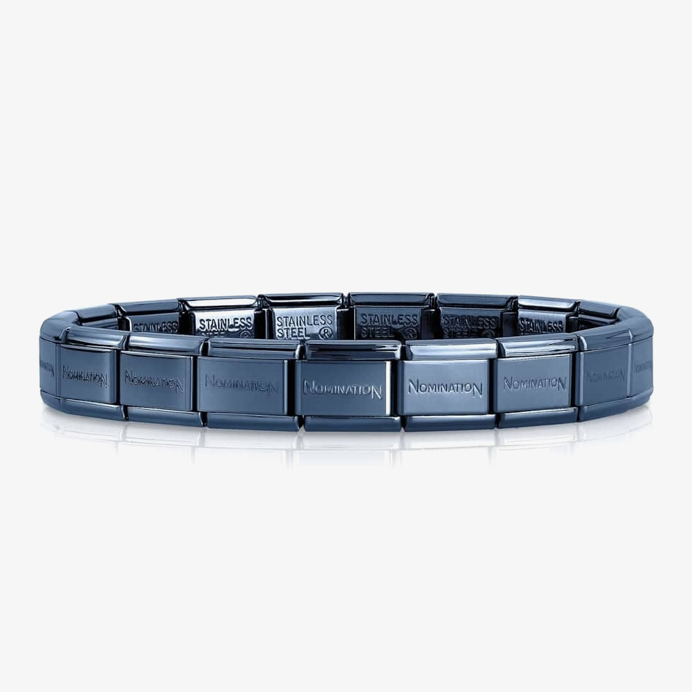Product photograph of Nomination Classic Stainless Steel 17 Link Blue Bracelet 030001 Si 016 17x Links from The Jewel Hut