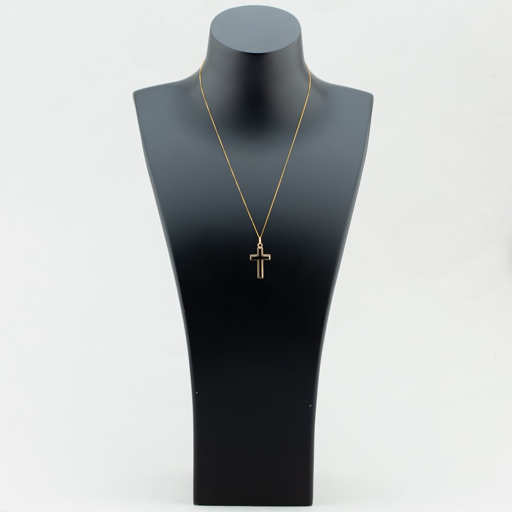 9ct Yellow Gold Bevelled-Edge Cross Pendant 1.64.2611