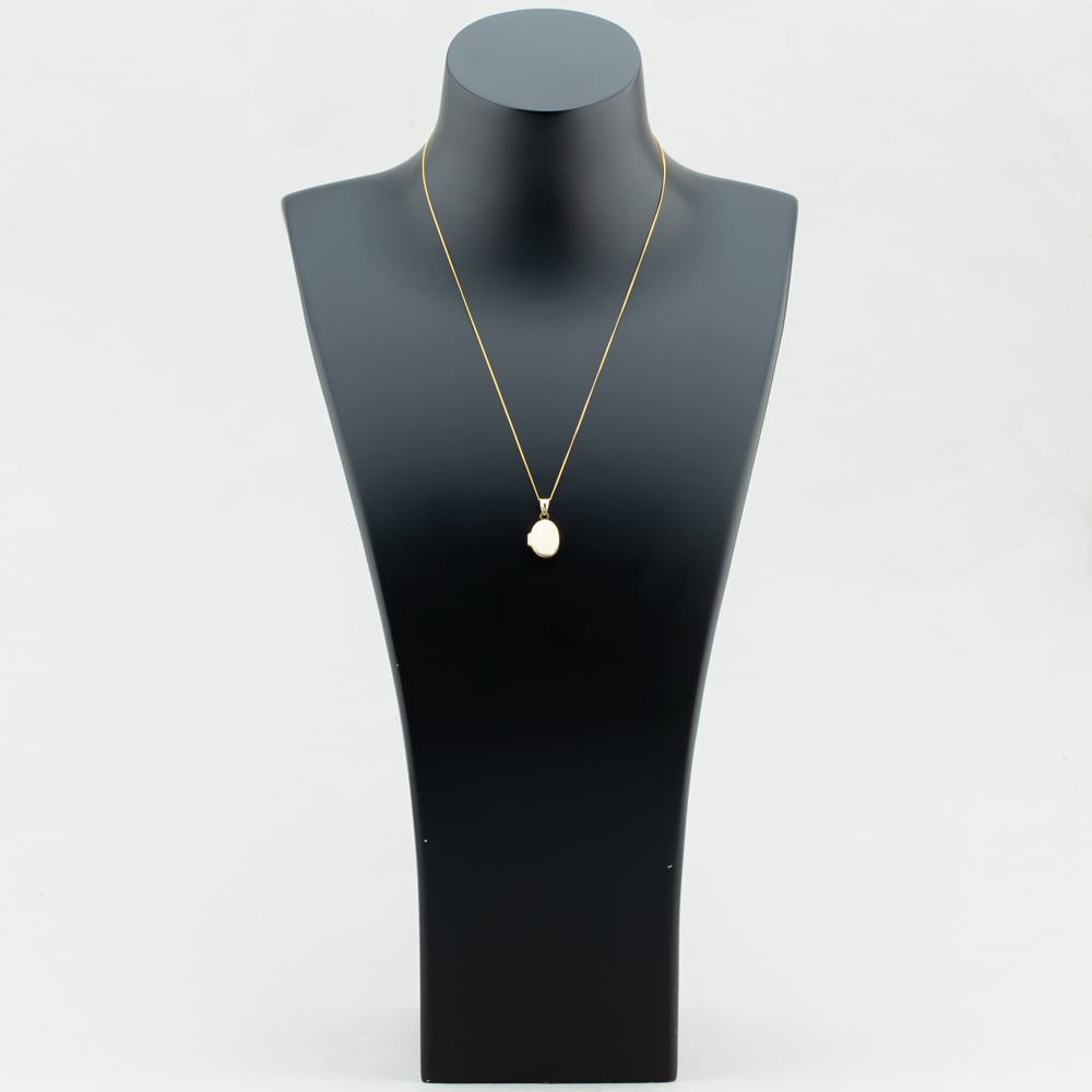 9ct Yellow Gold Plain Oval Locket Necklace 1.65.3043