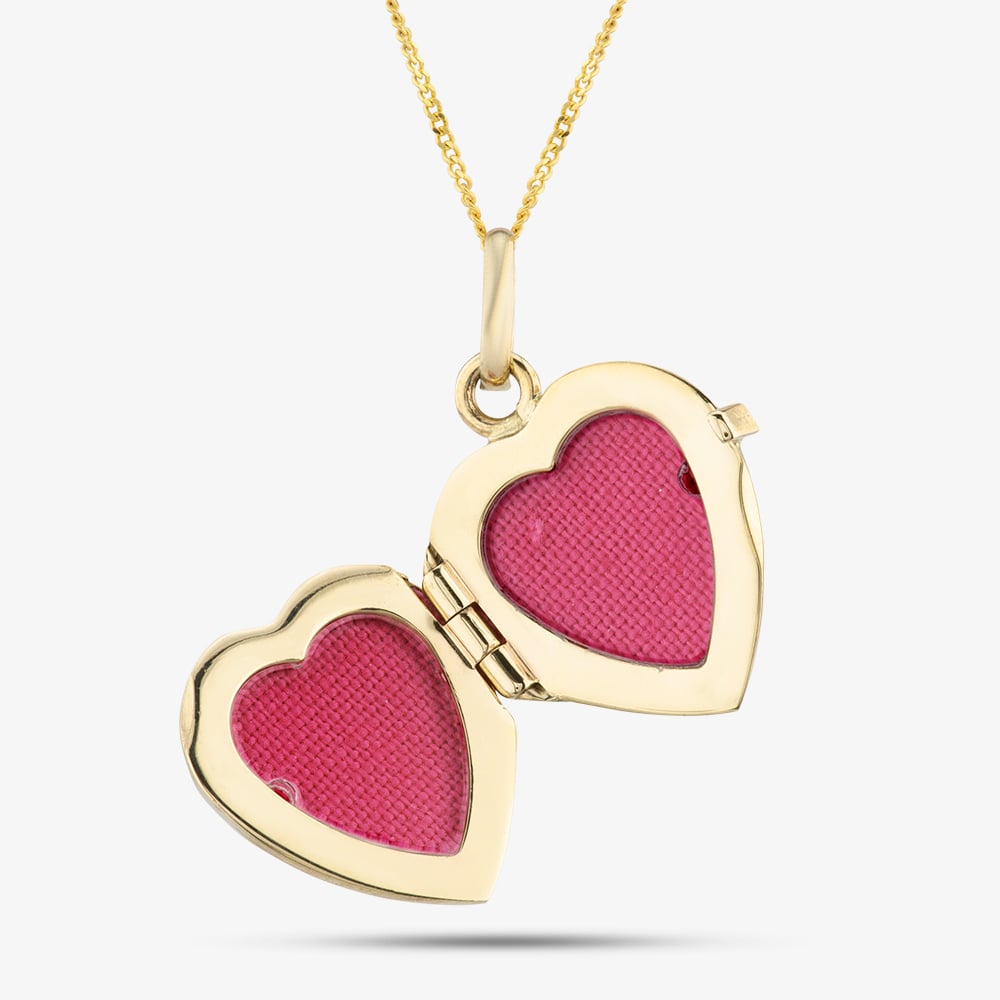 9ct Gold Heart Daisy Locket Chain 1-65-1713