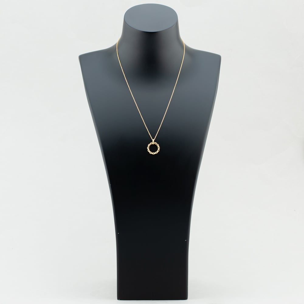 9ct Yellow Gold Diamond Cut Twist Circle Necklace 1.19.0414