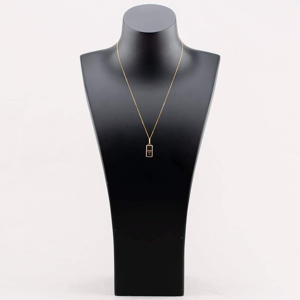 9ct Yellow Gold Ingot Pendant Necklace 1.61.0047
