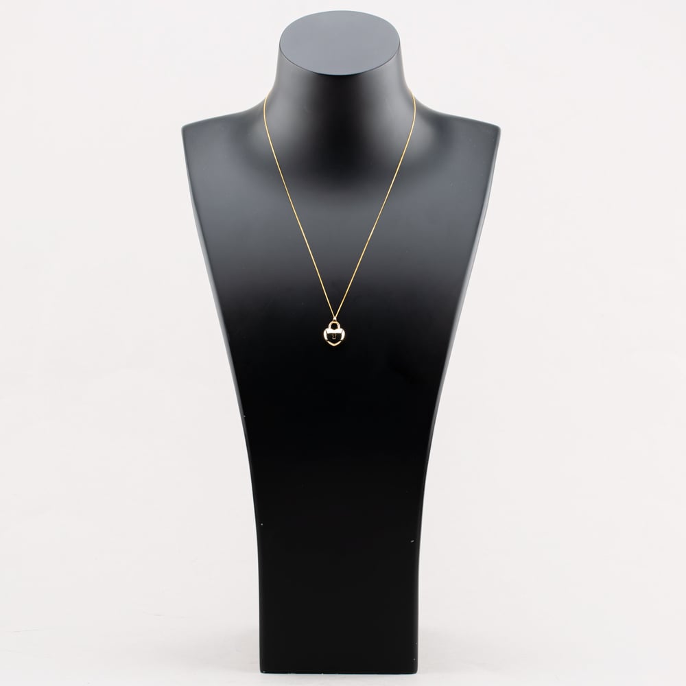 9ct Yellow Gold Key Heart Padlock Pendant Necklace 1.61.0057