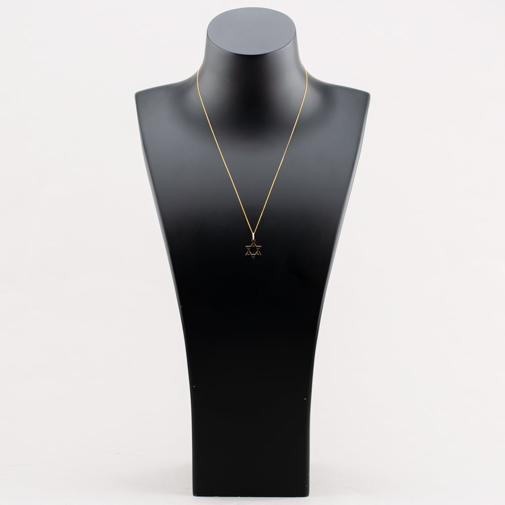 9ct Yellow Gold Star Of David Pendant Necklace 1.64.2521