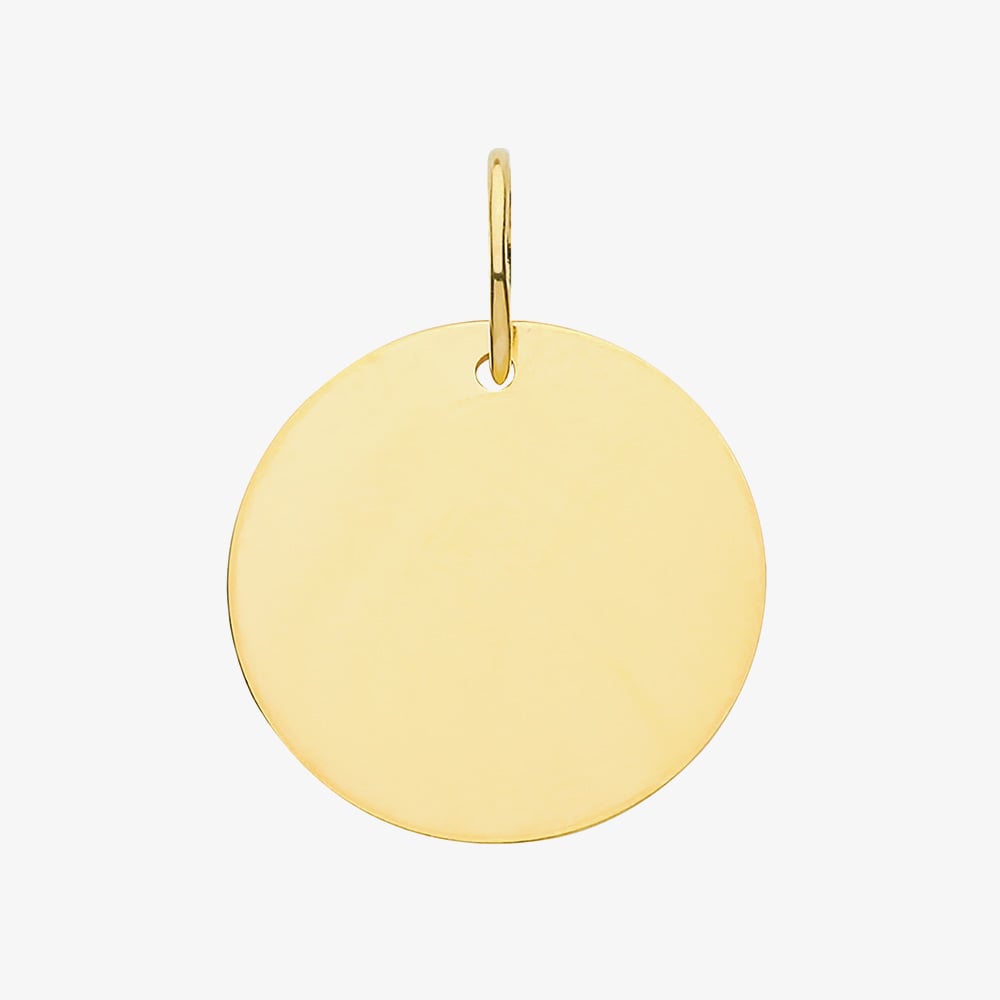 Gold Classic 9ct Yellow Gold Medium Round Disc Loose Pendant PN1198