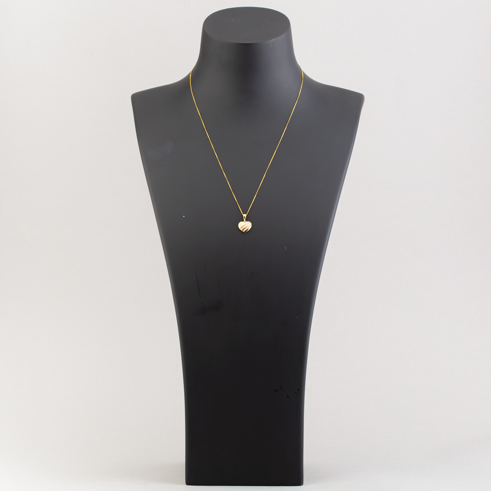 9ct Yellow Gold Cubic Zirconia Heart Necklace P1610Y
