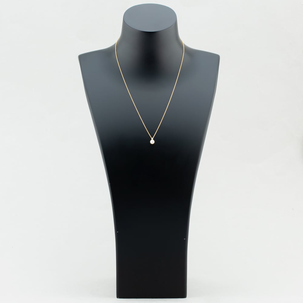 9ct Yellow Gold Pearl & Cubic Zirconia Necklace 1.13.7604