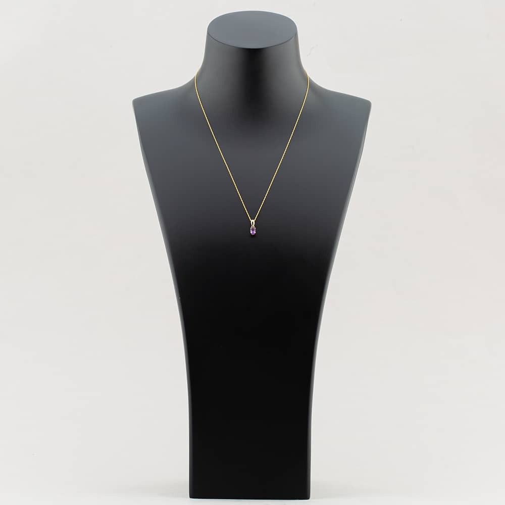 9ct Yellow Gold Oval Cut Amethyst Necklace OJS0006P-AM 9KY