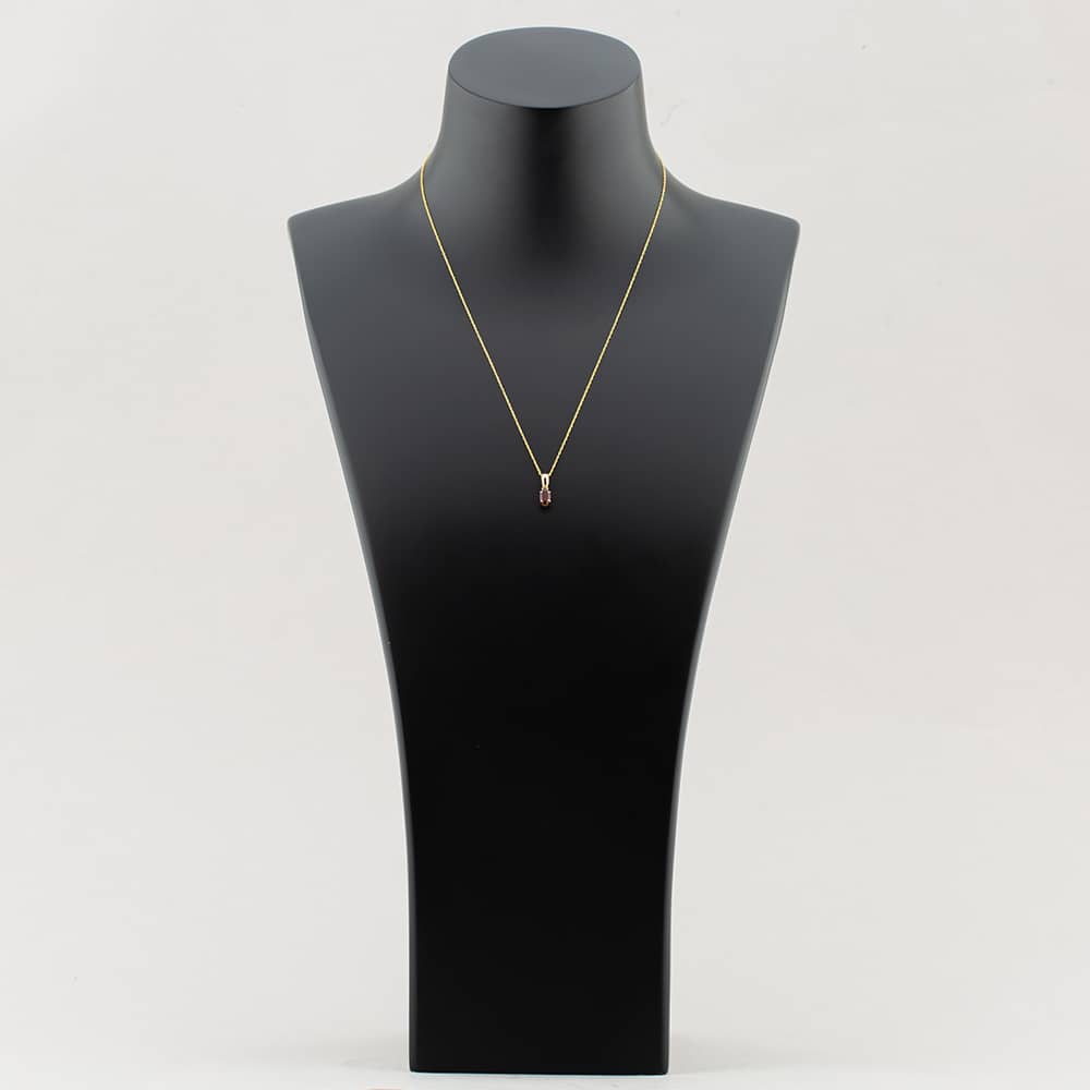 9ct Yellow Gold Oval Cut Garnet Necklace OJS0006P-GAR 9KY
