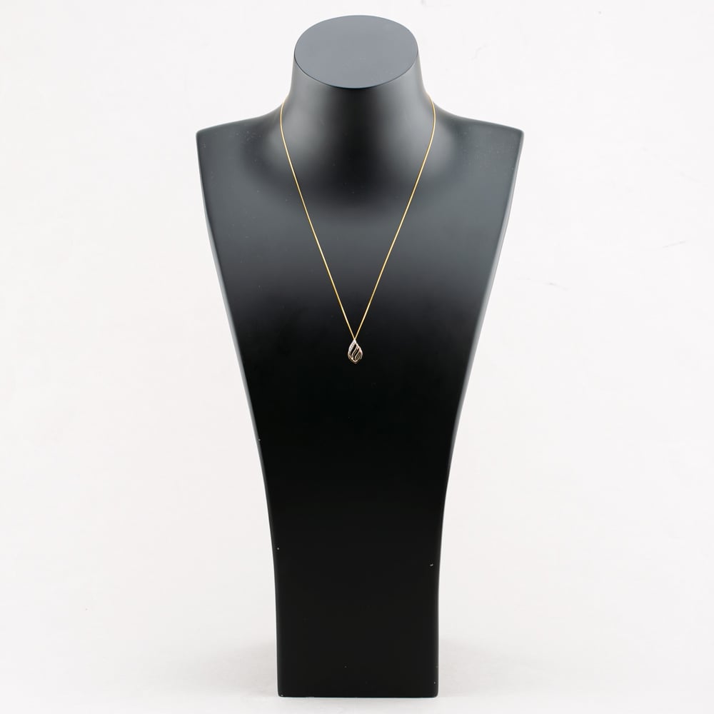 9ct Yellow Gold Cubic Zirconia Set Open Work Pendant Necklace GPD137
