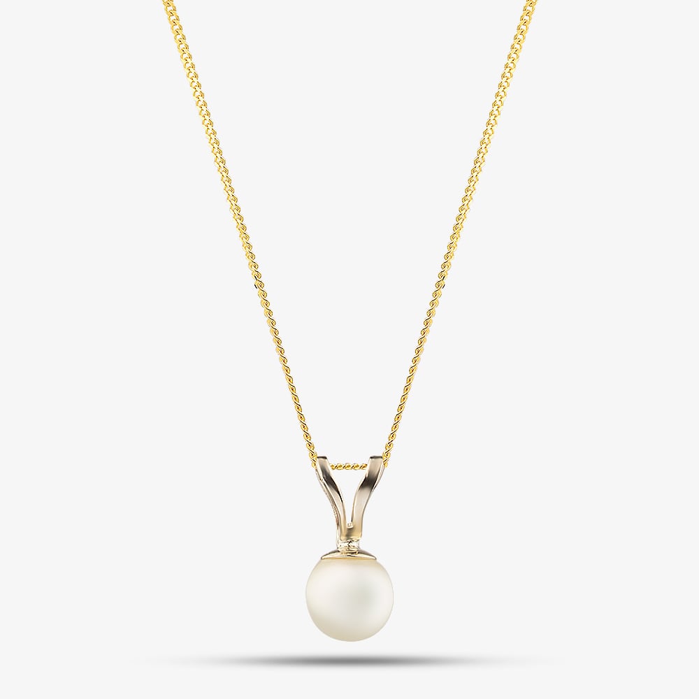 9ct Yellow Gold Akoya Pearl Pendant Necklace PNZ105CM