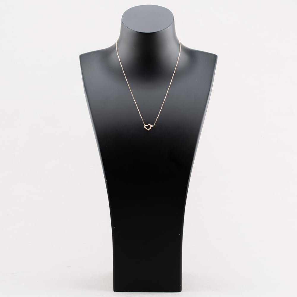 9ct Yellow Gold Cubic Zirconia Open Heart Necklace 1.19.2744