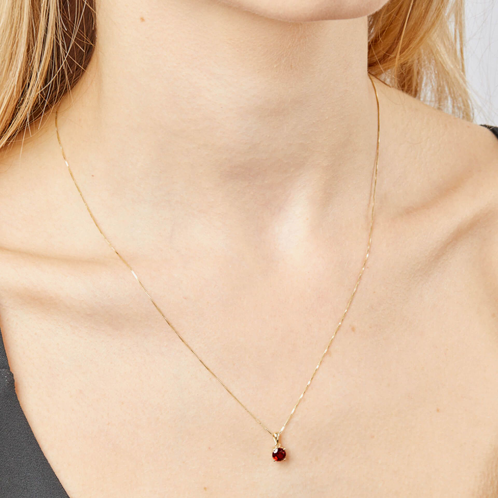 9ct Yellow Gold Garnet January Birthstone Loose Pendant GP2189
