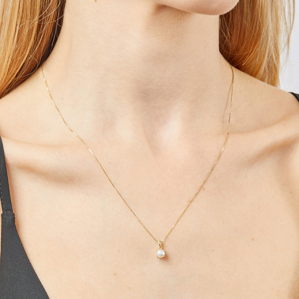 9ct Yellow Gold Freshwater Pearl June Birthstone Loose Pendant GP2193