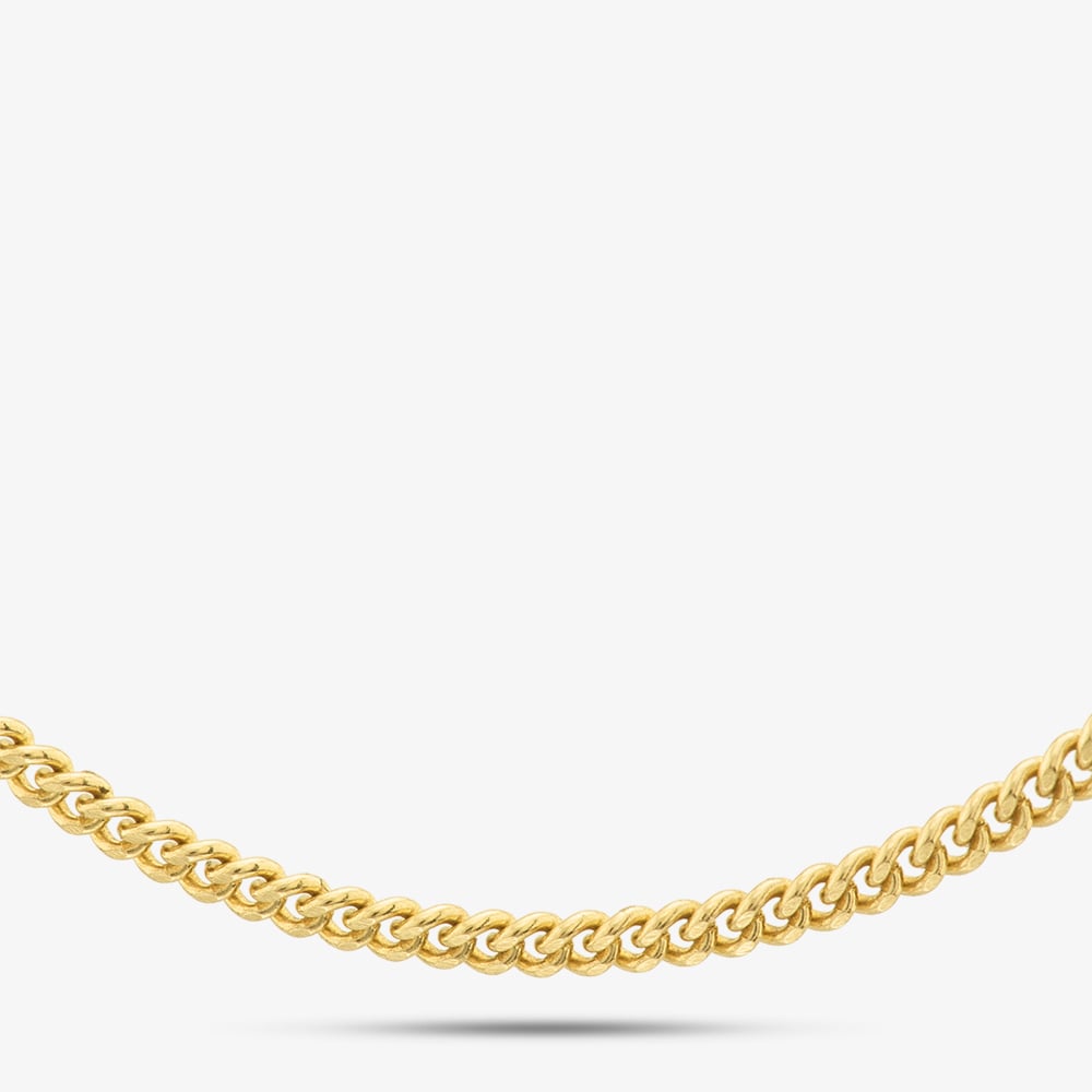 9ct Yellow Gold 16 Inch Fine Light Filed Curb Chain G12FC16