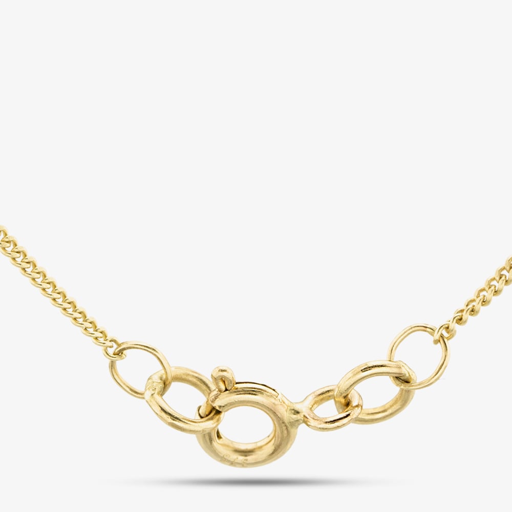 9ct Yellow Gold 18inch Light Filed Curb Chain G12FC18