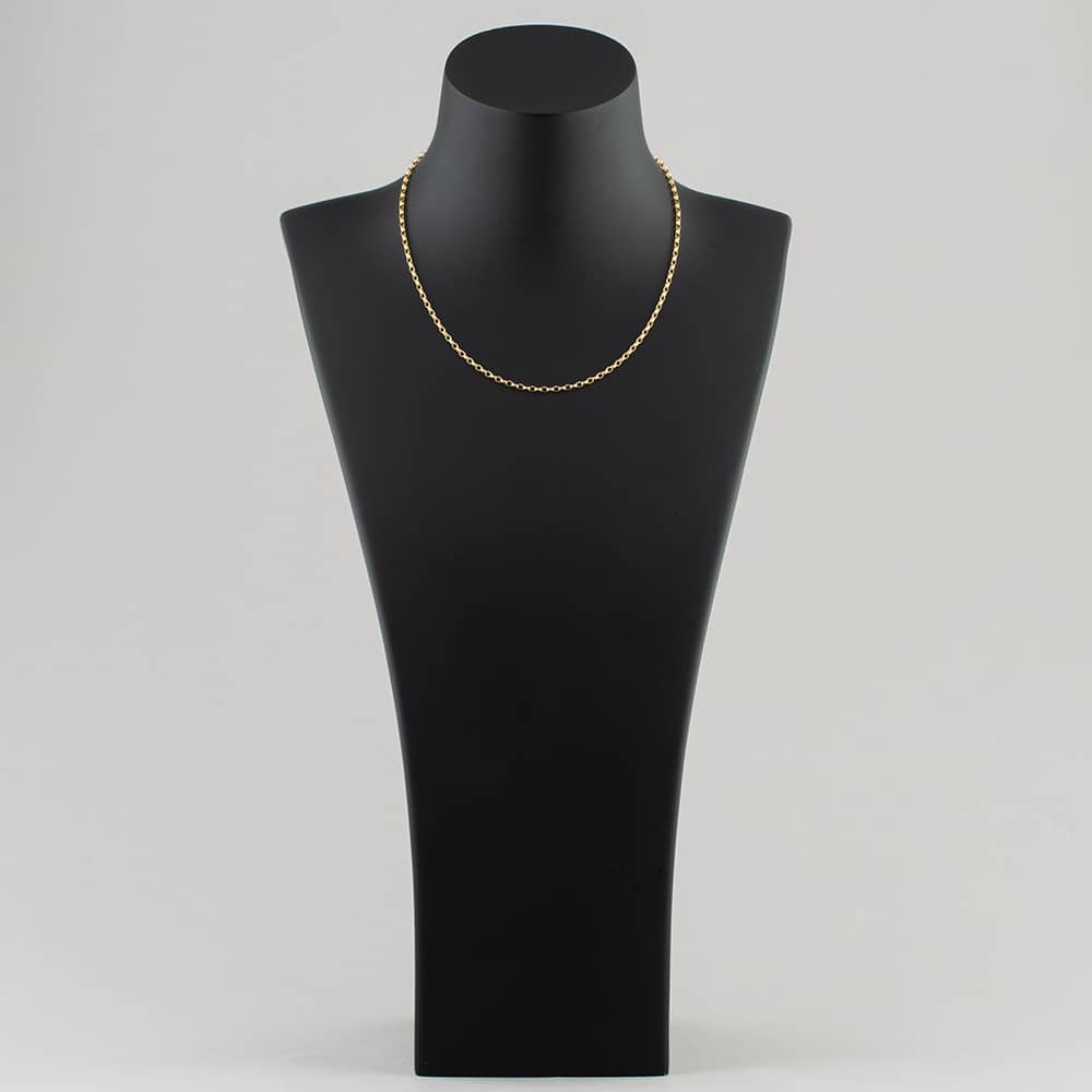 9ct Yellow Gold 16 Inch Oval Belcher Chain HOB080-16