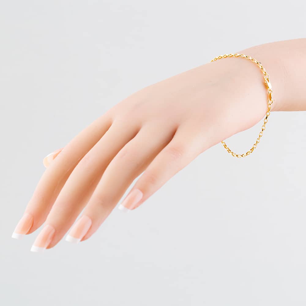 9ct Yellow Gold 7.5 Inch Oval Belcher Chain Bracelet HOBD-210-9Y-7.5