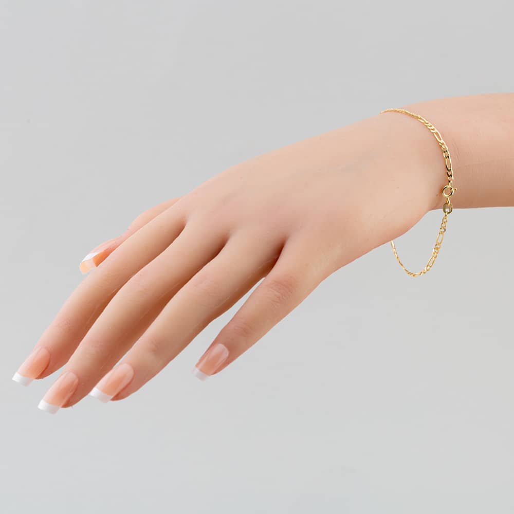 9ct Yellow Gold 7.5 Inch Fine Figaro Chain Bracelet SFFP-230-9Y-7.5
