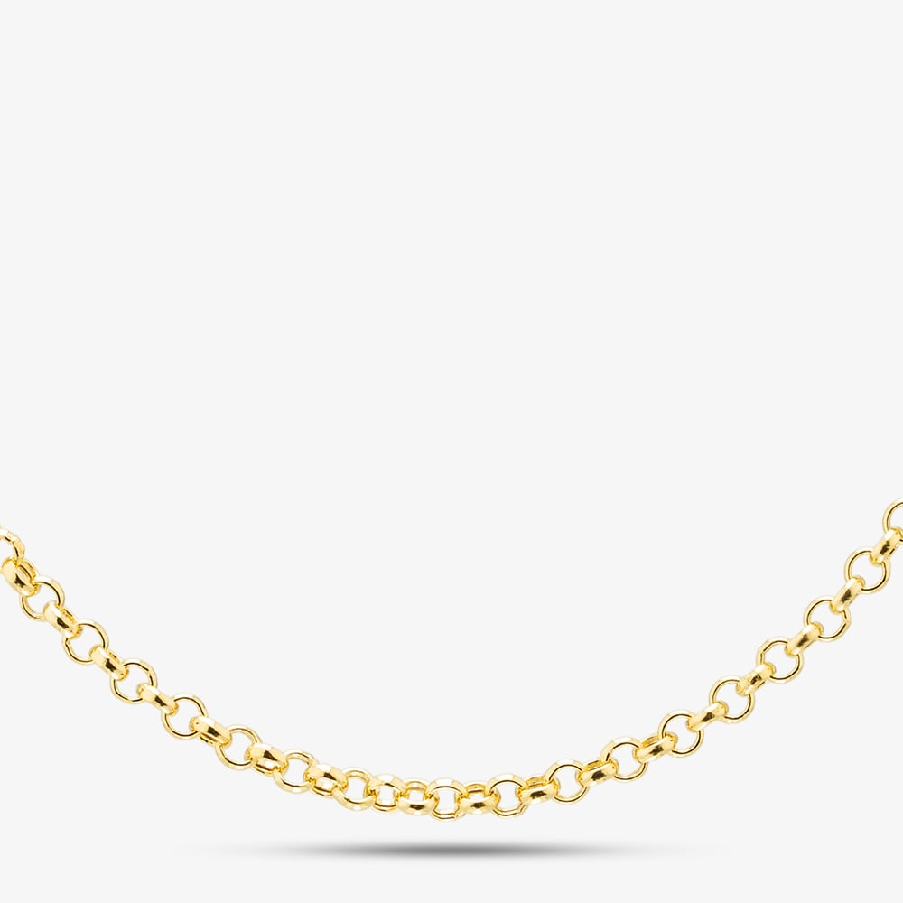 9ct Yellow Gold 16 or 18 Inch Round Belcher Chain HRB080