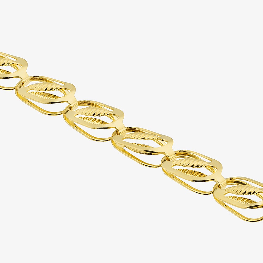 9ct Yellow Gold 7.5 Inch Multi Leaf Chain Bracelet BBE019Y