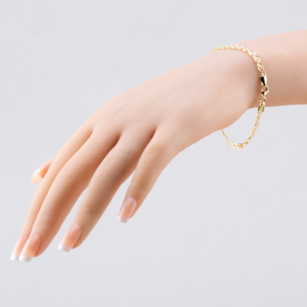 9ct Yellow Gold 7.5 Inch Multi Leaf Chain Bracelet BBE019Y