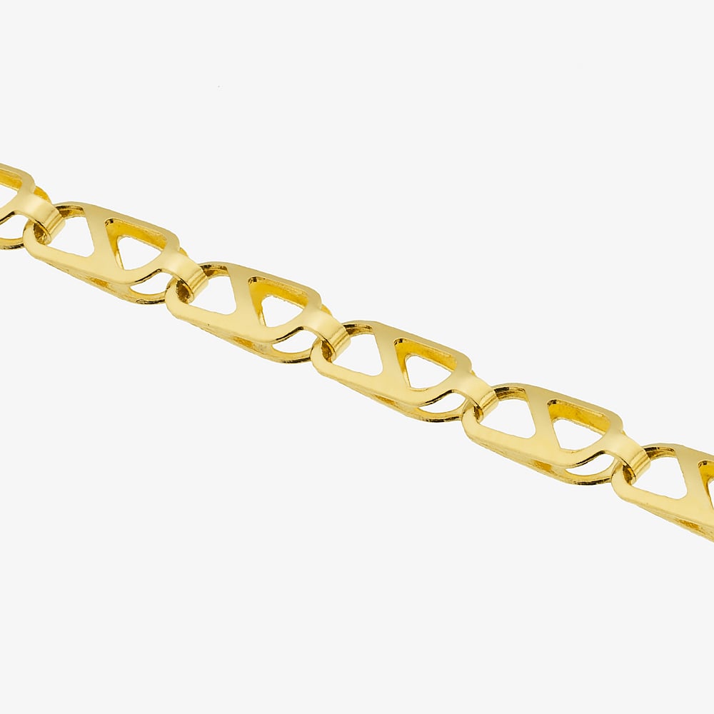 9ct Yellow Gold 7 Inch Oval Link Chain Bracelet BBE020Y