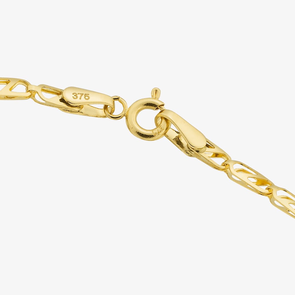 9ct Yellow Gold 7 Inch Oval Link Chain Bracelet BBE020Y