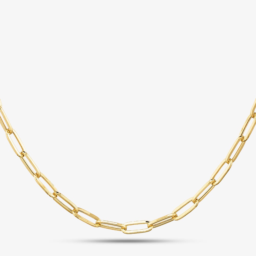 9ct Yellow Gold 18 Inch Oval Link Belcher Chain HPPC-270-9Y-18