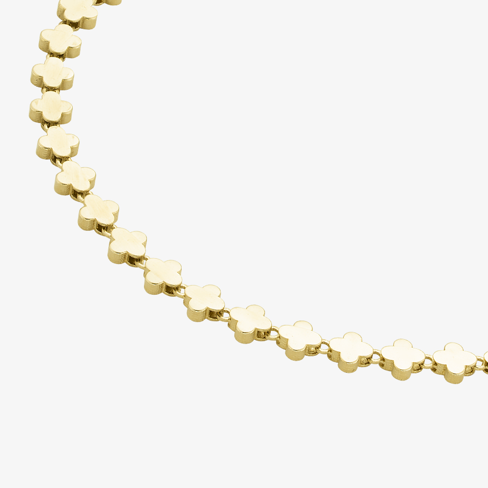 Gold Classic 9ct Yellow Gold 7.5 Inch Stamped Clover Bracelet HSCB-370-9Y-7.5