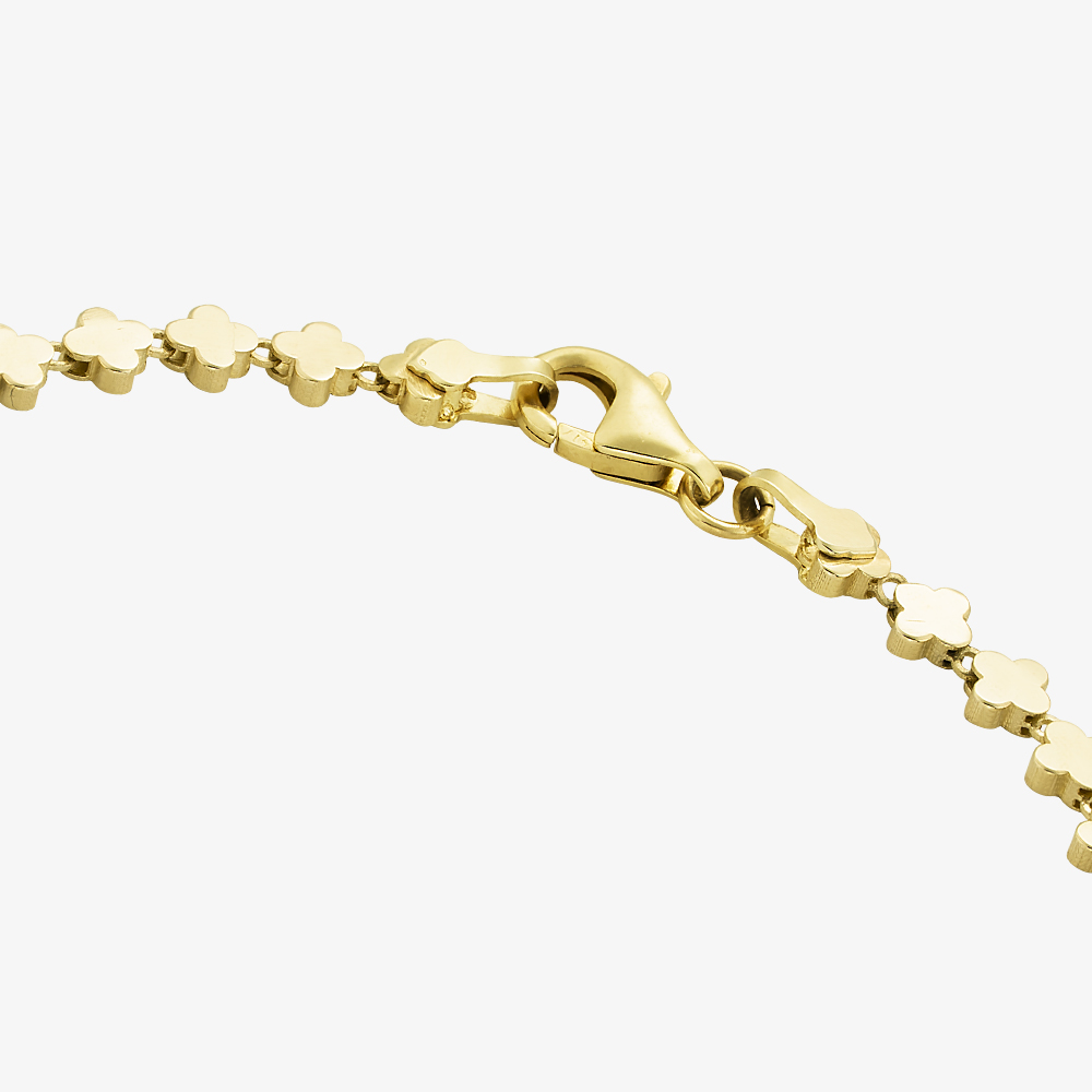 Gold Classic 9ct Yellow Gold 7.5 Inch Stamped Clover Bracelet HSCB-370-9Y-7.5