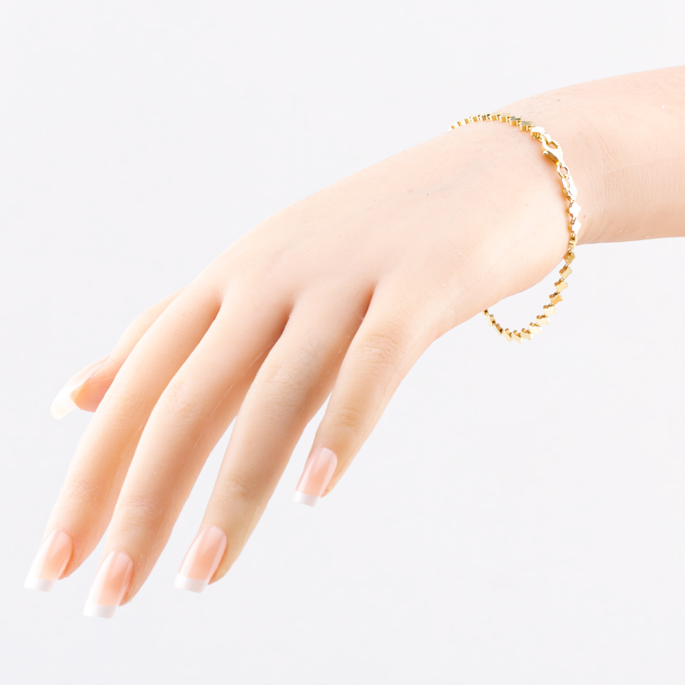 Gold Classic 9ct Yellow Gold 7.5 Inch Stamped Clover Bracelet HSCB-370-9Y-7.5