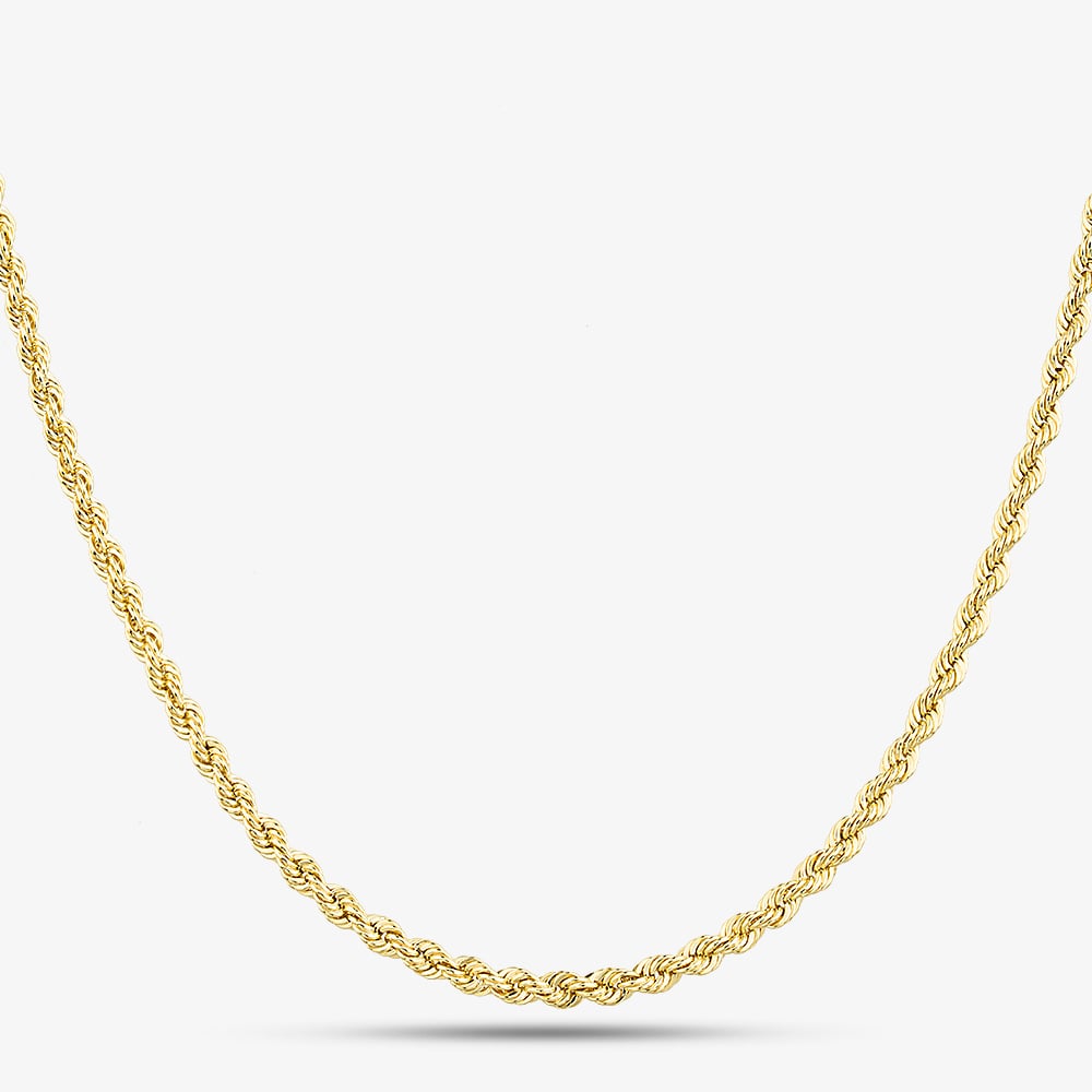 9ct Yellow Gold 16 Inch Rope Chain HLRP-220-9Y-16