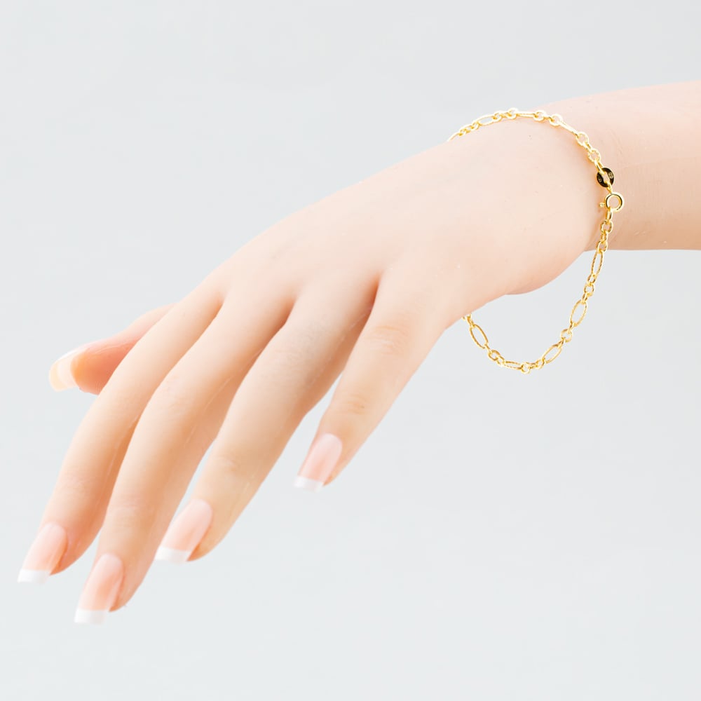 9ct Yellow Gold 19cm Textured Figaro Chain Bracelet 1.26.2902