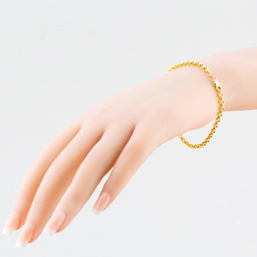 9ct Yellow Gold 18cm Hollow Belcher Chain Bracelet 1.24.0141