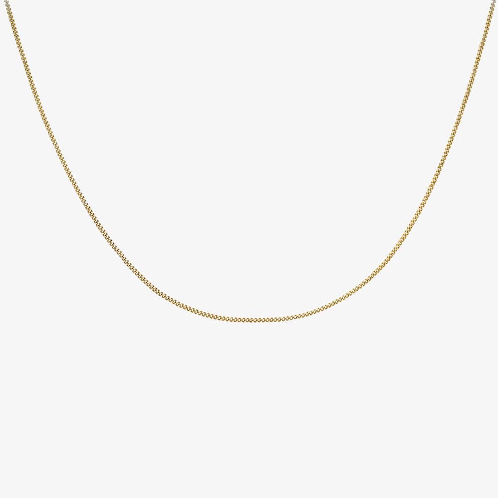 9ct Yellow Gold 16 Inch Fine Diamond Cut Curb Chain 1.13.0033