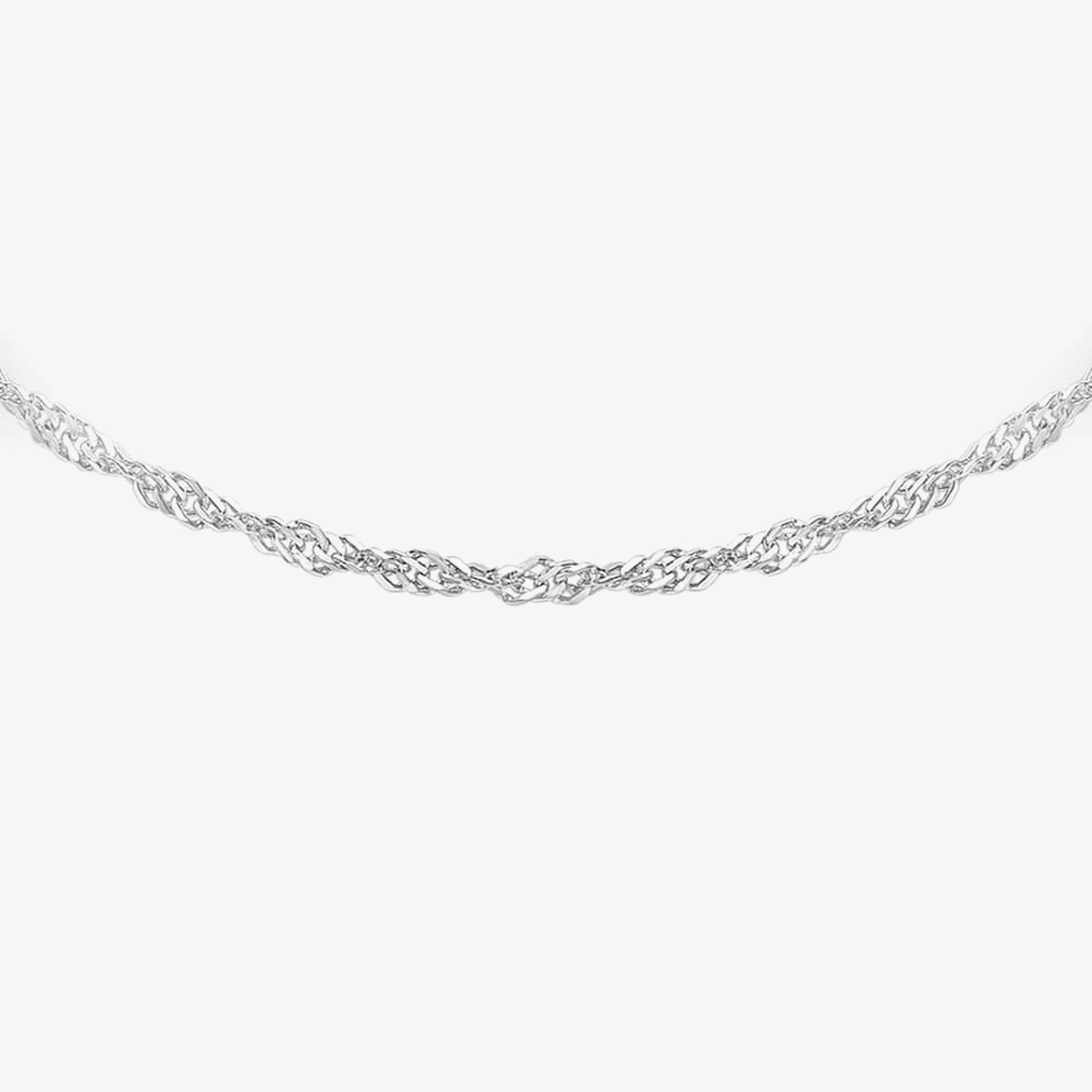 9ct White Gold 18 Inch Twist Curb Chain 5.13.6584