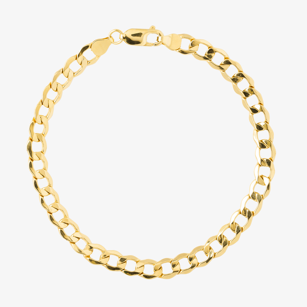 9ct Yellow Gold 8.5 Inch Curb Chain Bracelet HC150 8.5