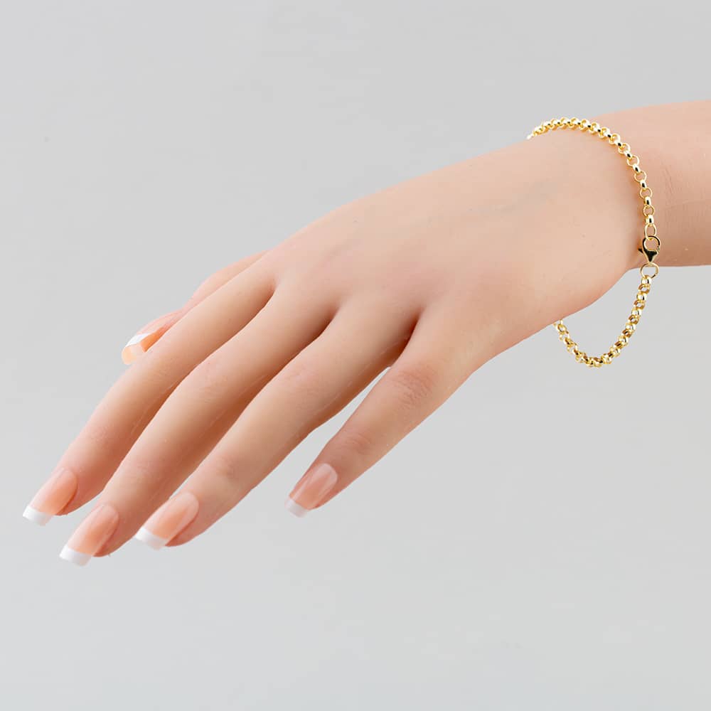 9ct Yellow Gold Round Belcher Chain Bracelet SRBP-350-9Y-7.5
