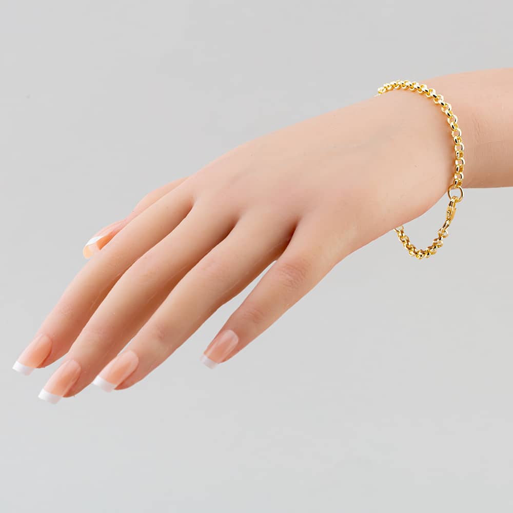 9ct Yellow Gold Round Belcher Chain Bracelet SRBP-410-9Y-7.5