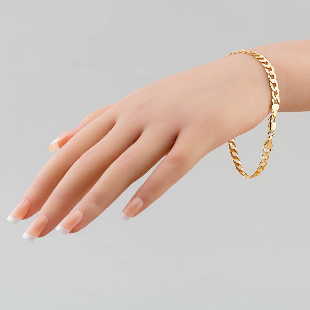 9ct Yellow Gold Flat Curb Chain Bracelet SUFC-580-9Y-8.5