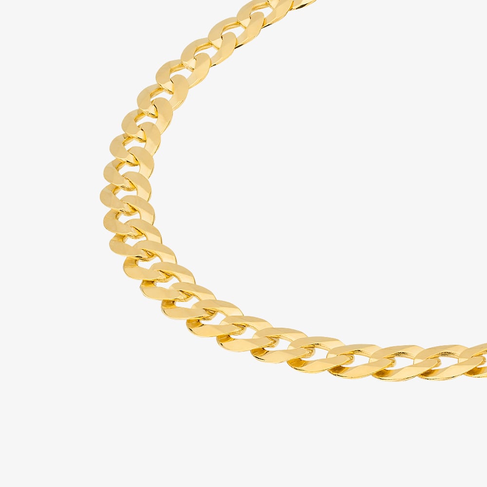 9ct Yellow Gold 7.5 Inch Curb Chain Bracelet UFC100 7.5