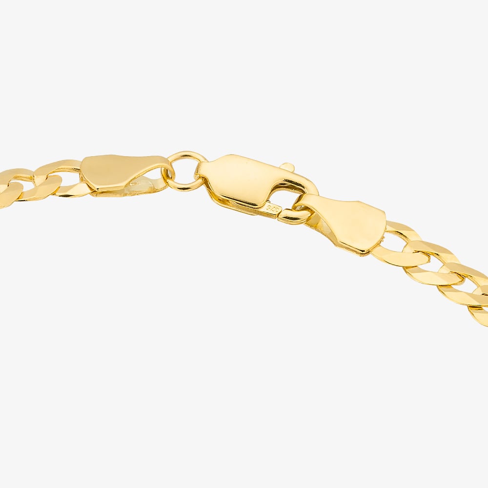 9ct Yellow Gold 7.5 Inch Curb Chain Bracelet UFC100 7.5