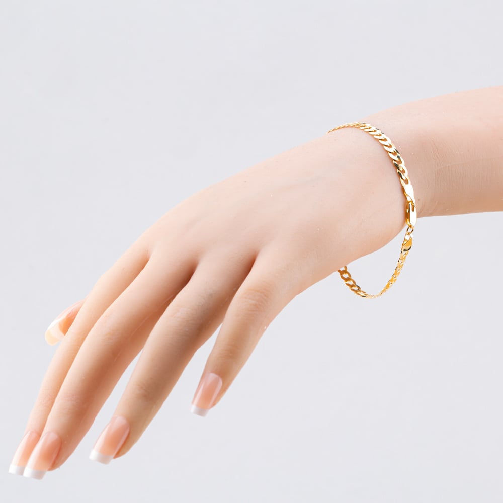 9ct Yellow Gold 7.5 Inch Curb Chain Bracelet UFC100 7.5