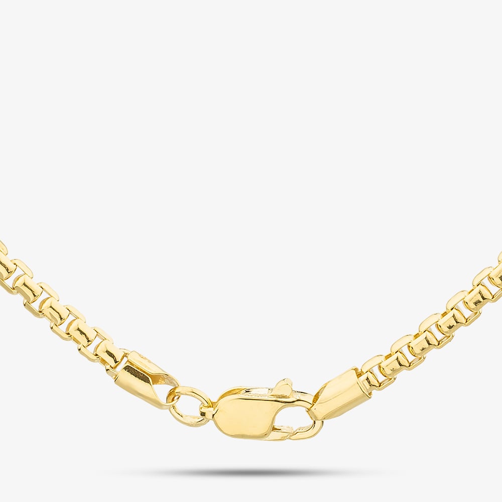 9ct Yellow Gold 18 Inch Diamond Cut Belcher Chain Necklace SQB050-18