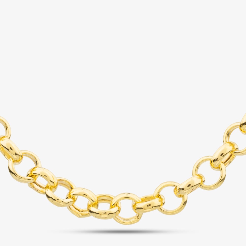 9ct Gold 18 inch Round Belcher Chain Necklace HRB150-18
