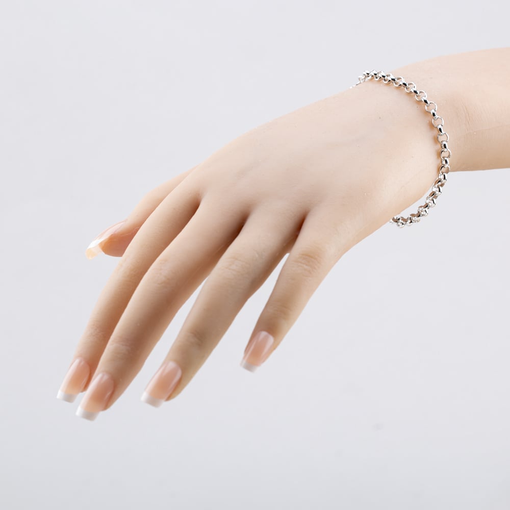 Gold Classic 9c White Gold Round Belcher Bracelet 5.24.3551